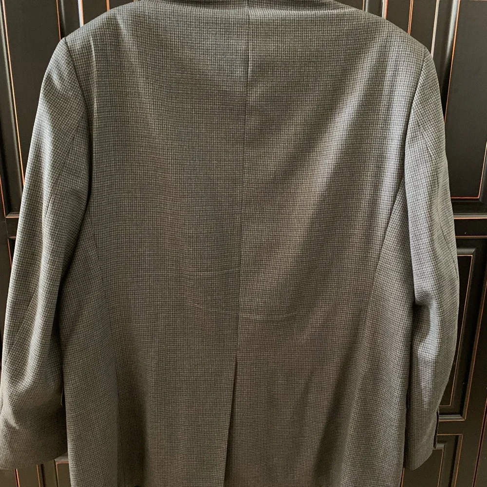 Ralph Lauren 42L Gray Houndstooth Wool Sport Coat Vtg 90s Union Made Teamster